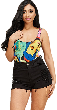 Jean Shorts - Denim (317x465), Png Download