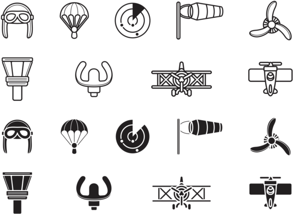 Biplane Aviation Icons - Airplane (700x490), Png Download