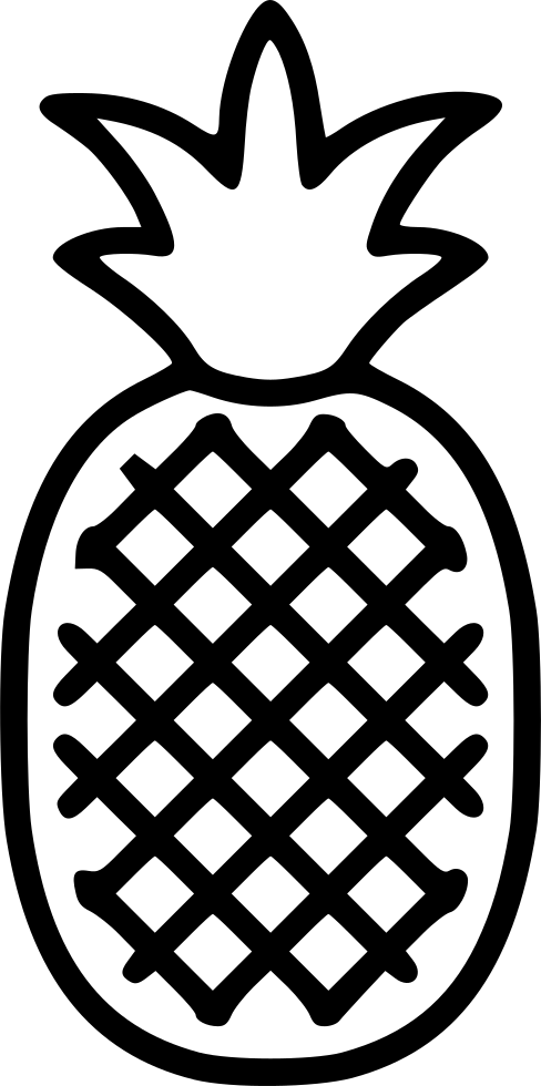 Pineapple Comments - Pineapple Outline (488x980), Png Download