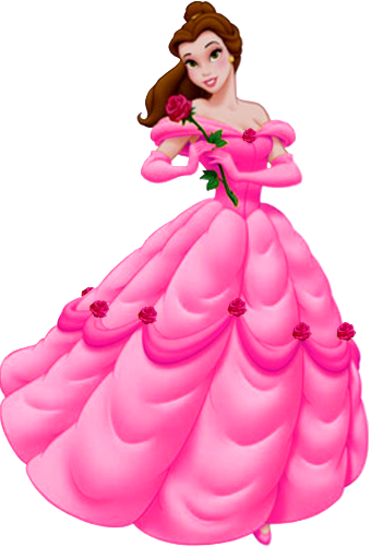 Disney Belle In Pink - Belle Pink Dress Disney Princess (339x500), Png Download