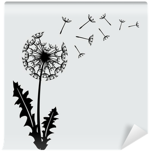 Blow Dandelion Vector Background Wall Mural • Pixers® - Wallxdecal Dandelion Wall Decal Flock Of Flying Vinyl (400x400), Png Download