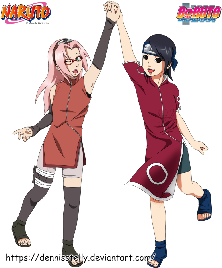 Sakura Haruno And Sarada Uchiha By Dennisstelly Naruto - Naruto Wall Stickers / Tattoo /graphics: Naruto King (832x960), Png Download