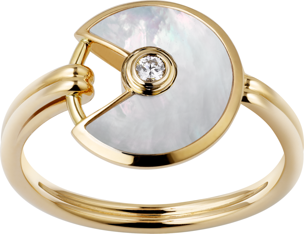 Amulette De Cartier Ring, Xs Modelyellow Gold, White (1024x787), Png Download