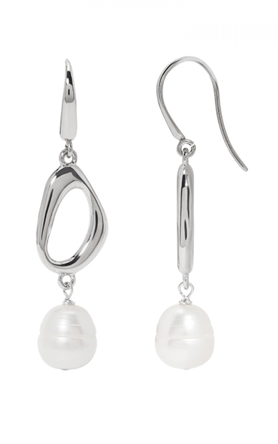 Honora Sterling Silver 10-11m White Ring Oval Fresh - Sterling Silver Freshwater Cultured Pearl Earrings (1410x1800), Png Download