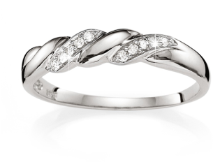 9ct White Gold Diamond Promise Ring - White Gold Diamond Promise Ring (350x350), Png Download