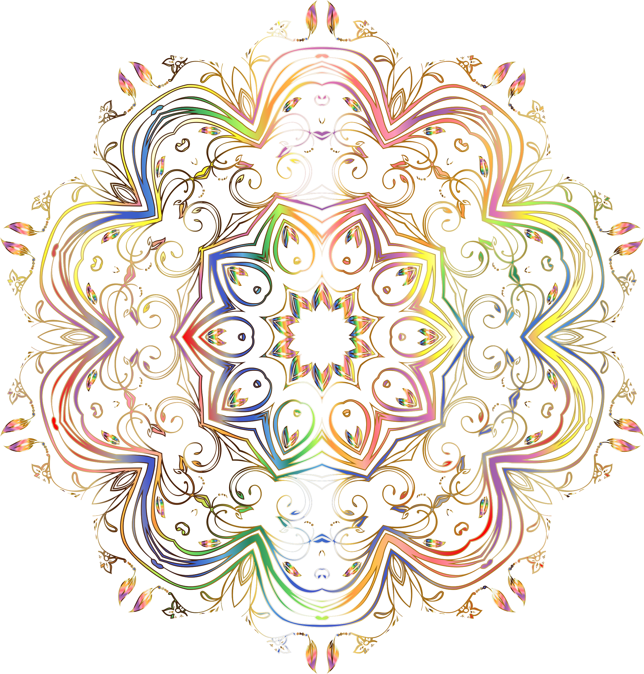 This Free Icons Png Design Of Chromatic Gold Flourish (2232x2336), Png Download