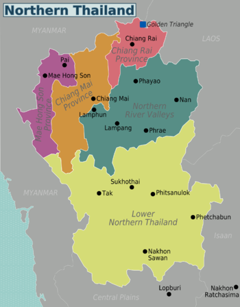 Northern Thailand Regions - Regions Of Thailand (350x448), Png Download