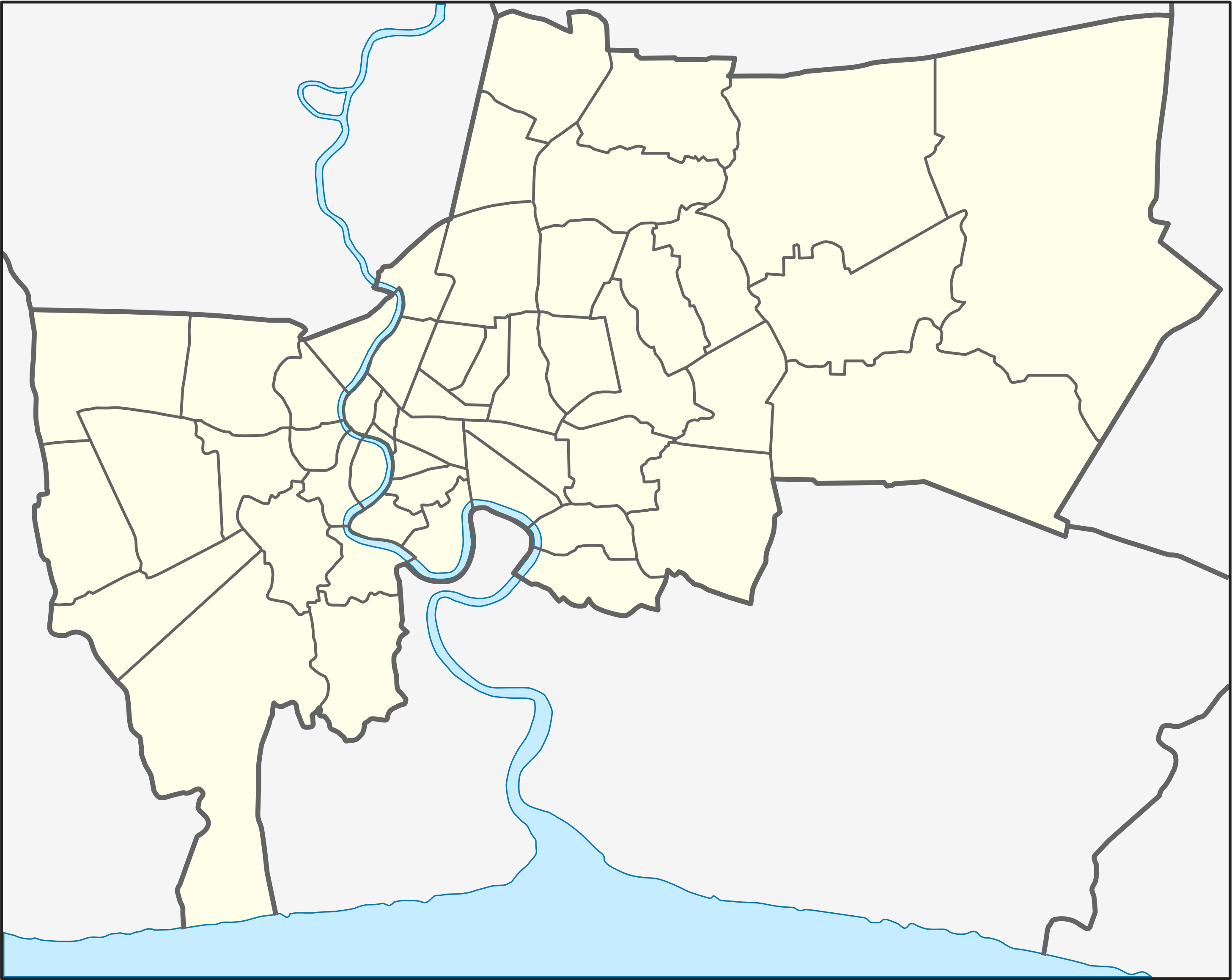 Thailand Bangkok Location Map - Bangkok Districts (2913x2317), Png Download