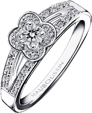 Chance Of Love N°1 Ring, White Gold And Diamonds - Chance Of Love Mauboussin N (500x500), Png Download