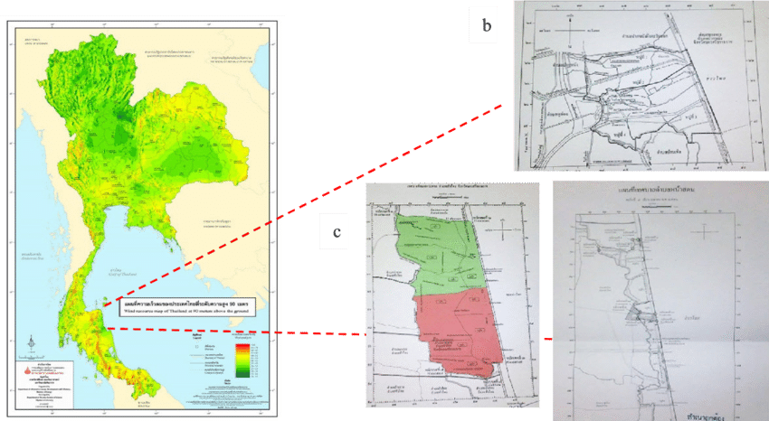 Wind Map Of Thailand At 90 Meters Above The Ground - Atlas (850x466), Png Download