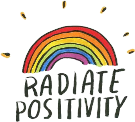 Words Tumblr Rainbow Overlay Pretty Radiatepositivity - Radiate Positivity Quote (527x478), Png Download