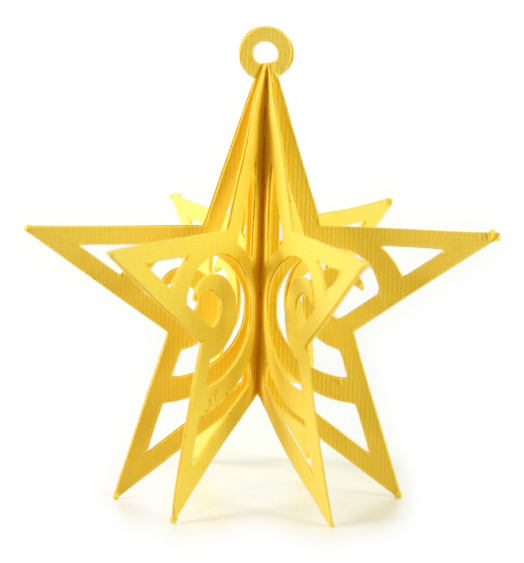 3d Flourish Star Ornament - Emblem (600x600), Png Download