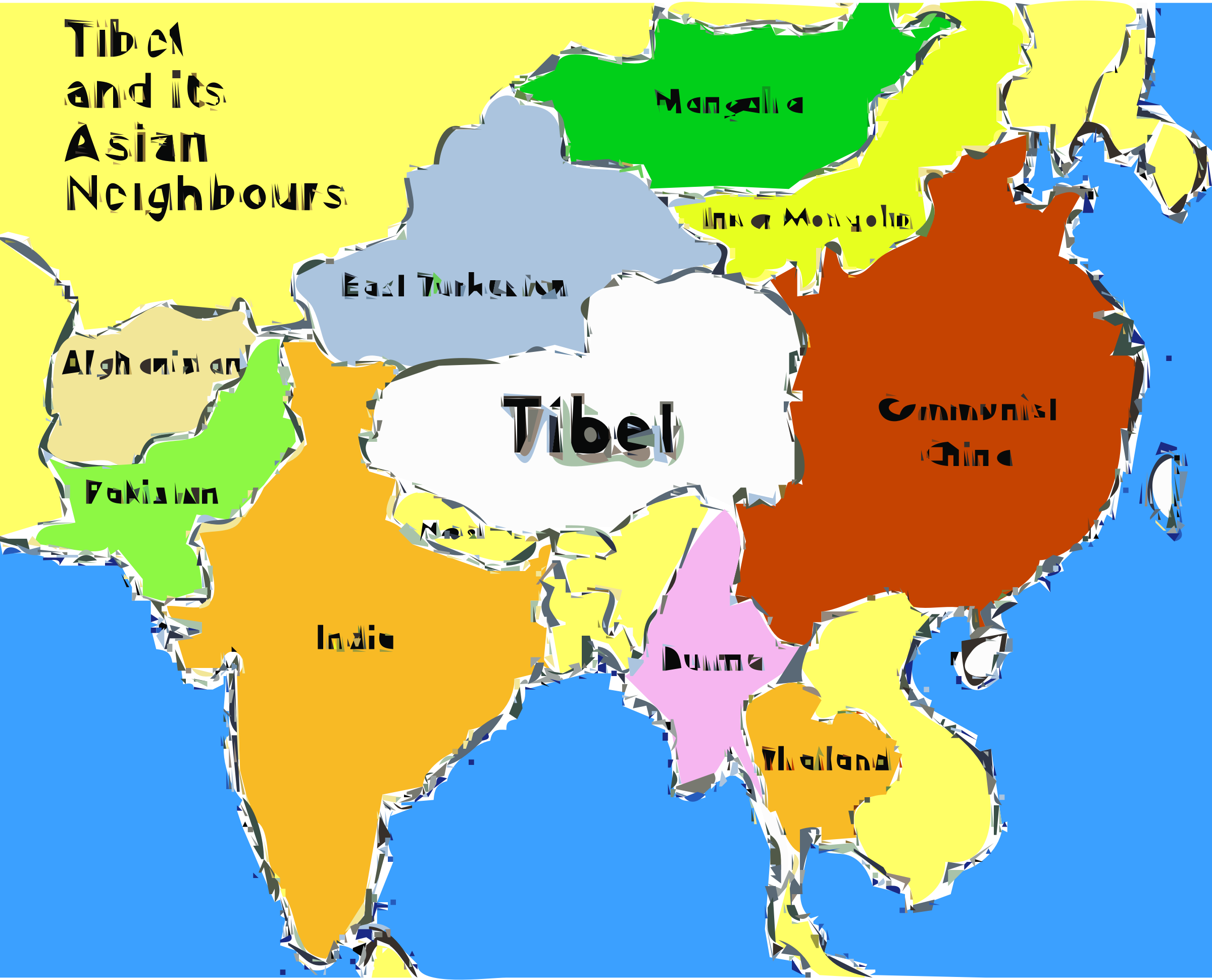 This Free Icons Png Design Of Tibet Map (2400x1941), Png Download