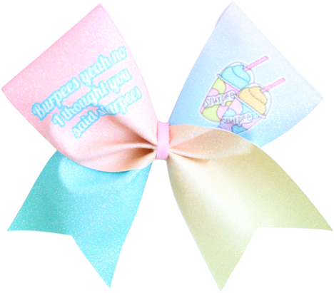Burpees Yeah No I Thought You Said Slurpees Cheer Bow - Gold (480x480), Png Download