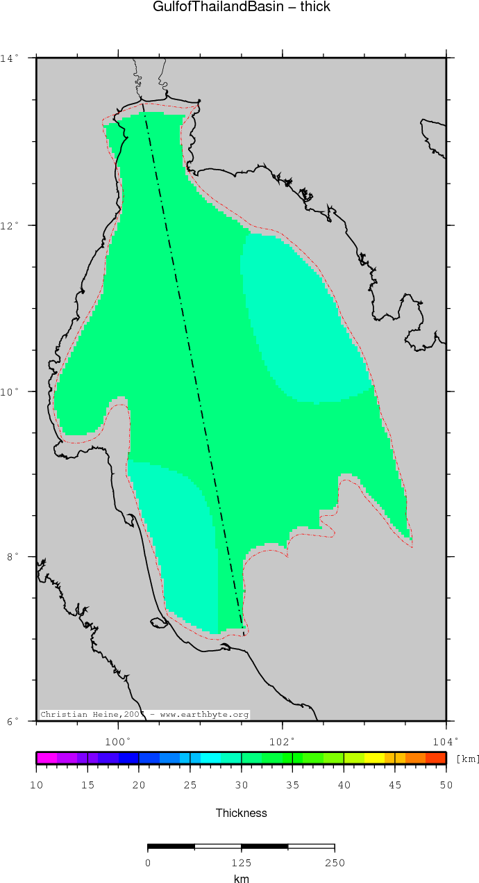 Gulf Of Thailand Basin Location Map - Map (731x1311), Png Download
