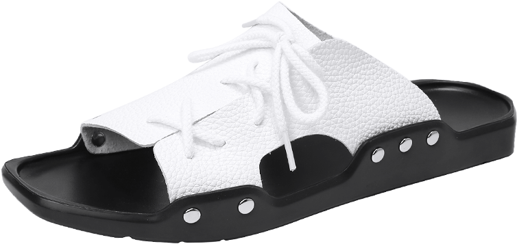 Men Lace Up Slippers Summer Style Cool Brand Casual - Flip-flops (800x800), Png Download