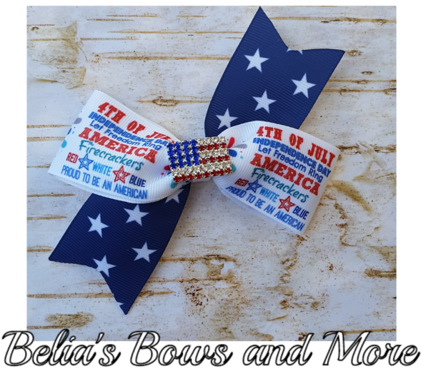 4th Of July 5" Wide Pinwheel Hair Bow - Hair (600x600), Png Download