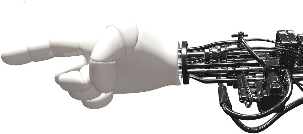 Robotic Hand Pointing (980x545), Png Download