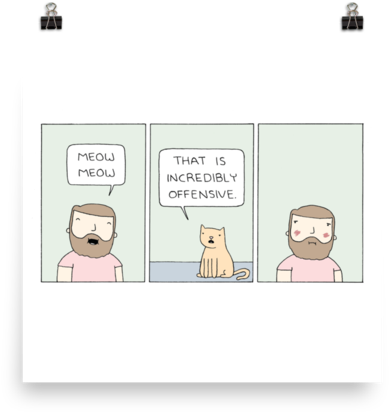 "meow Meow" Print - Comics (600x600), Png Download