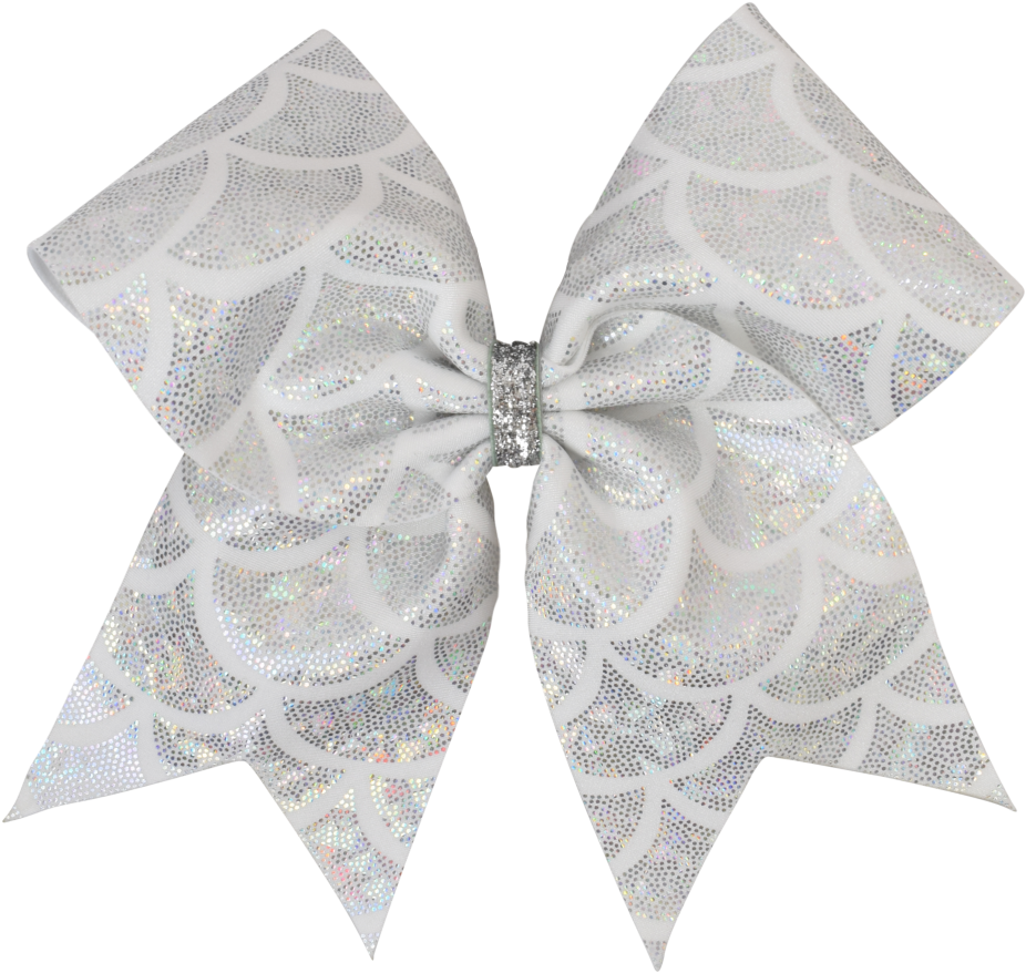 White Mermaid Scales I Love Cheer® Hair Bow (1000x1000), Png Download