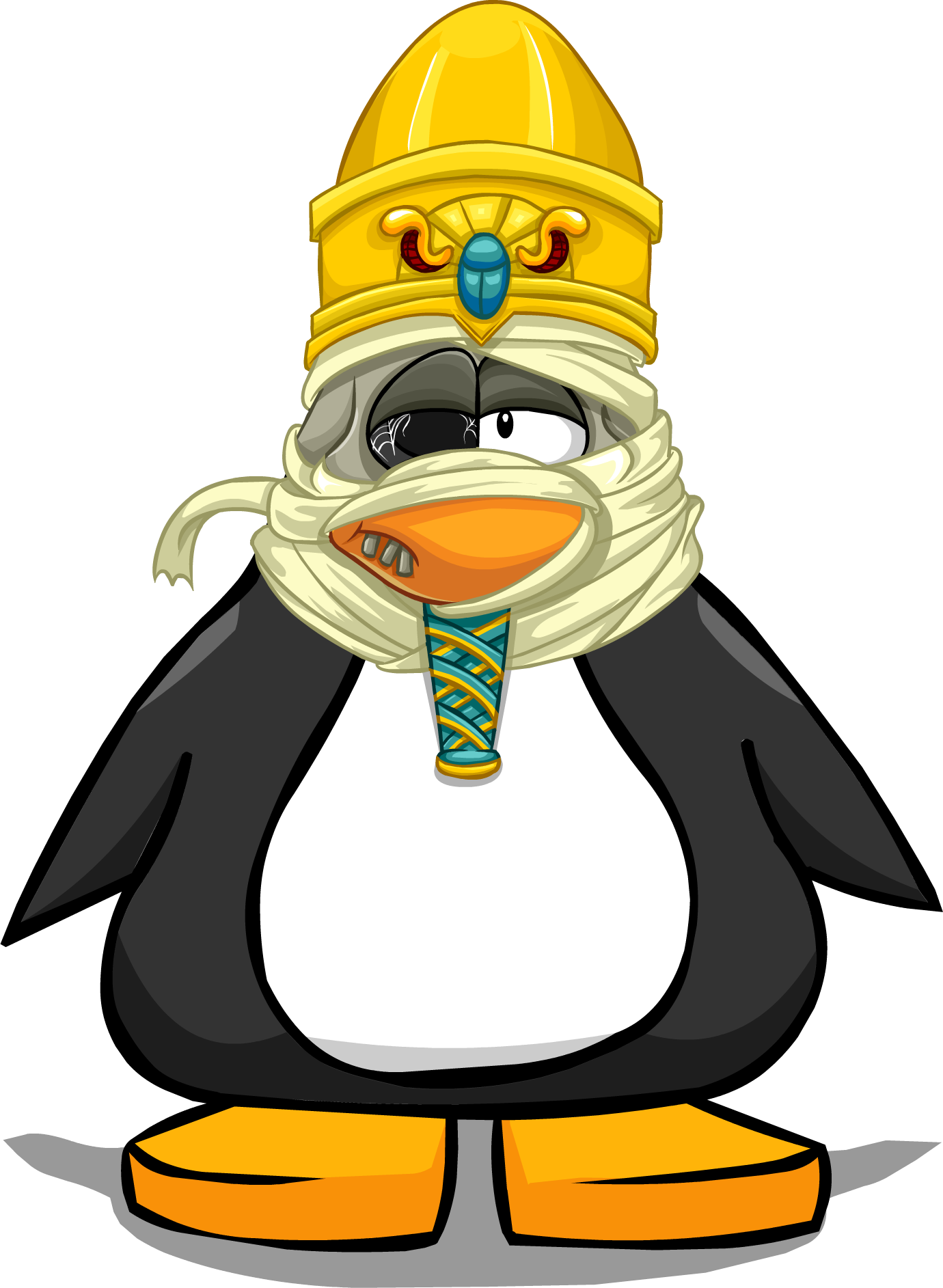 Tomb King Hat From A Player Card - Club Penguin Green Snorkel (1380x1885), Png Download