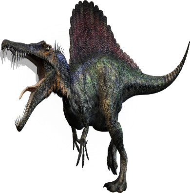 Spinosaurus - T Rex Spinosaurus Dinosaurs (390x396), Png Download