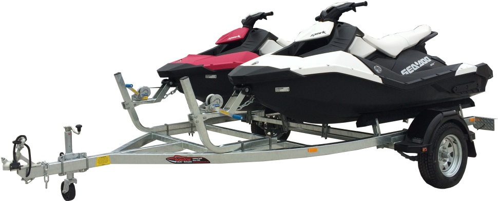 Seadoo Gtr 215 Pw30t-750s With Sparks - Tandem Spark Jet Ski Trailer (1000x401), Png Download