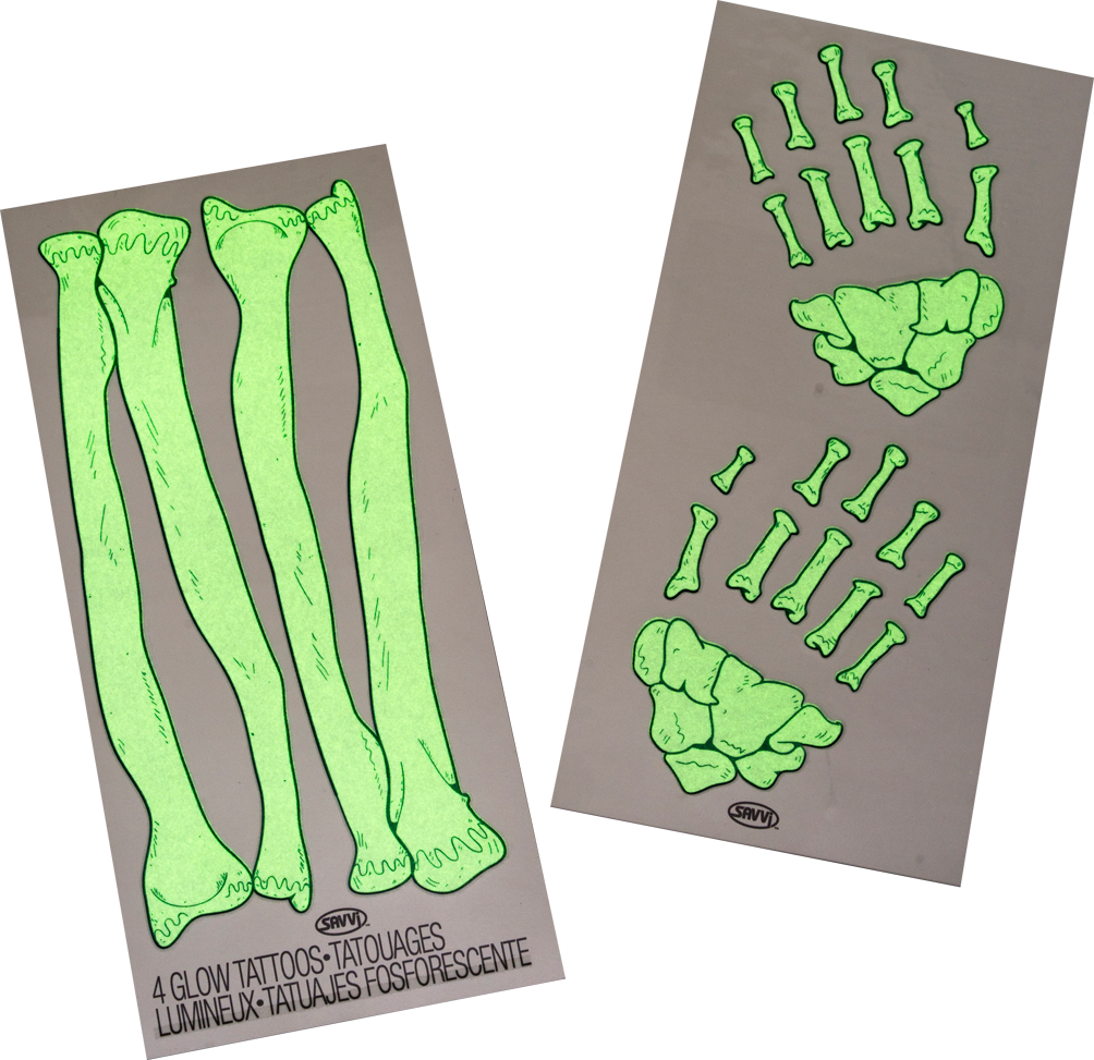 Gid Skeleton Hands Tattoo, , Large - Selvlysende Skelettatoveringer (1004x973), Png Download