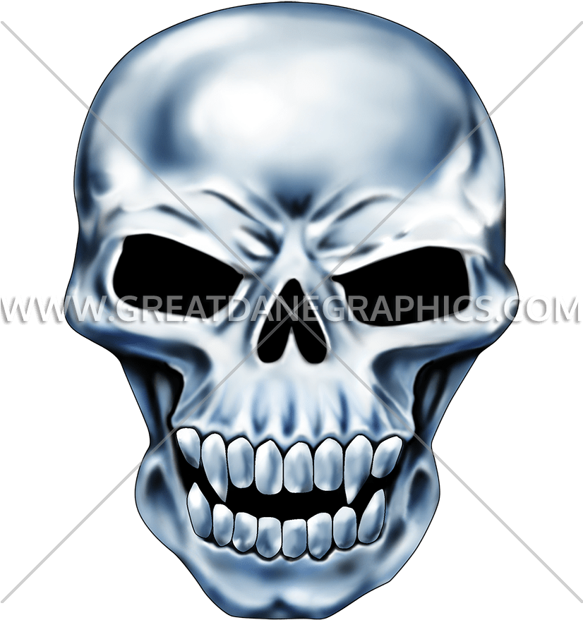 Chrome Skull Baseball Sleeve Shirt (825x942), Png Download