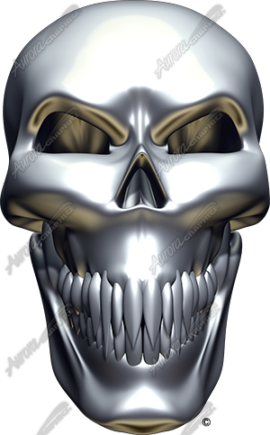 Chrome Skull (300x483), Png Download