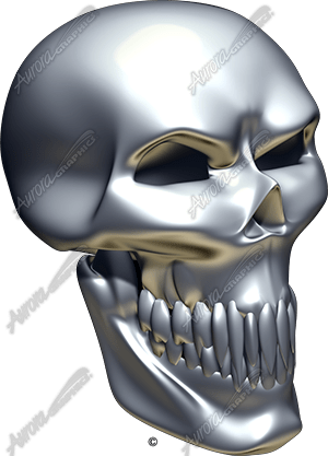 Chrome Skull Angle - Skull (300x417), Png Download