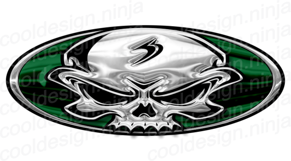 Chrome Skull Peterbilt Emblem Skin 3-pack - Design (600x333), Png Download