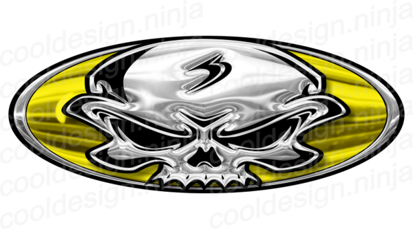 Chrome Skull Peterbilt Emblem Skin 3-pack - Design (600x333), Png Download