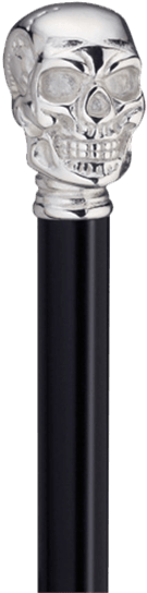 Chrome Skull Walking Cane - Walking Stick (555x555), Png Download