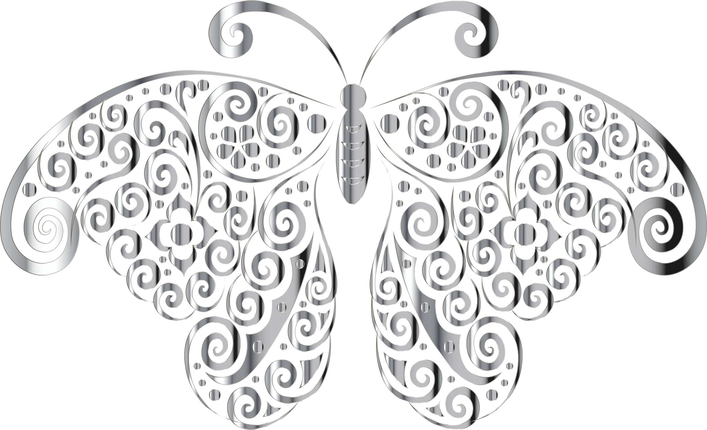 This Free Icons Png Design Of Chrome Floral Flourish (2328x1416), Png Download