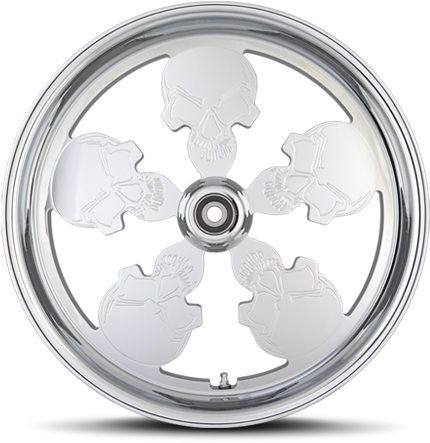 Skull Chrome 21" Wheels Rotors Tires Package Set 09-14 - Skull (555x520), Png Download