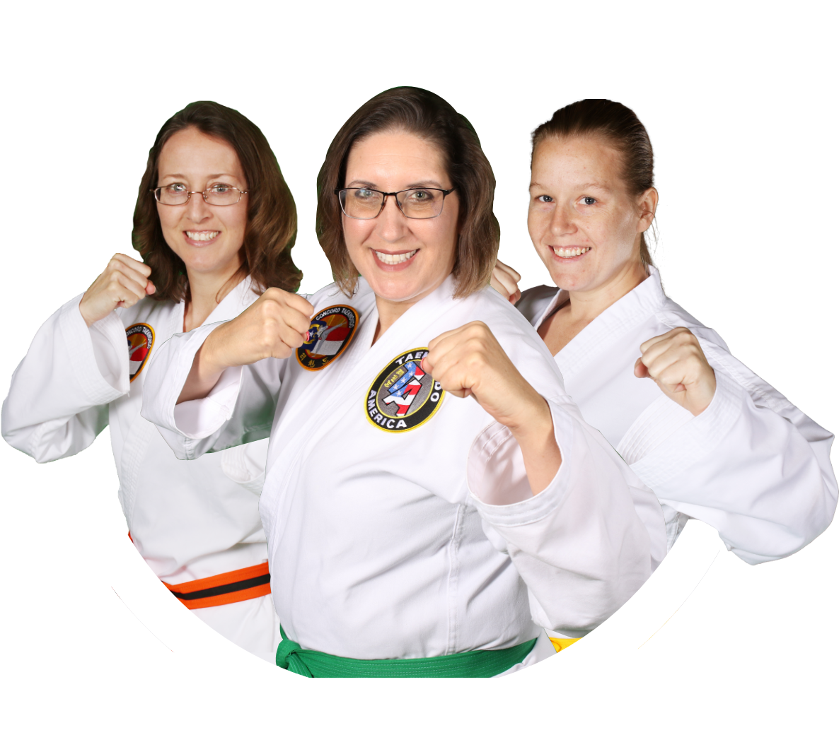 Three Taekwondo Moms (1221x1220), Png Download