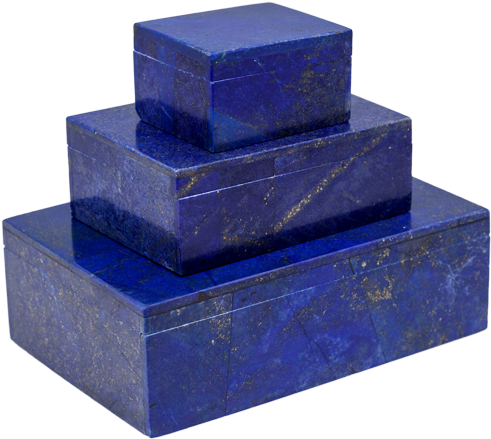 Set Of 3 Lapis Lazuli Rectangular Boxes - Box (800x800), Png Download