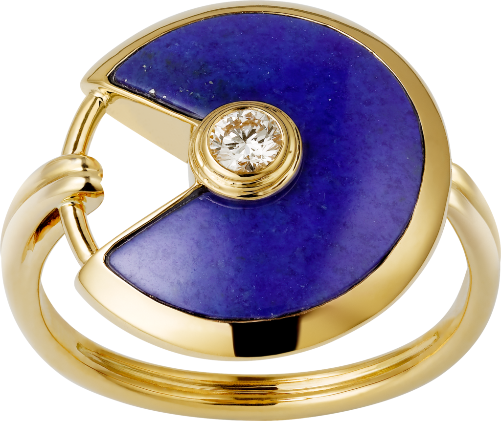 Amulette De Cartier Ring, Small Modelyellow Gold, Lapis (1024x862), Png Download