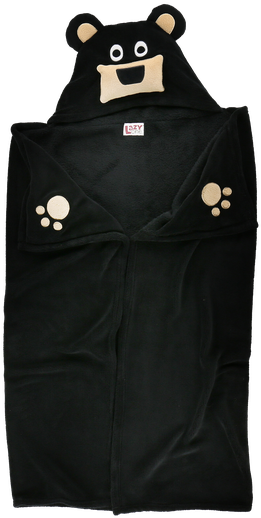 Hooded Blanket - Lazyone Hooded Critter Fleece Blanket Bear (432x525), Png Download