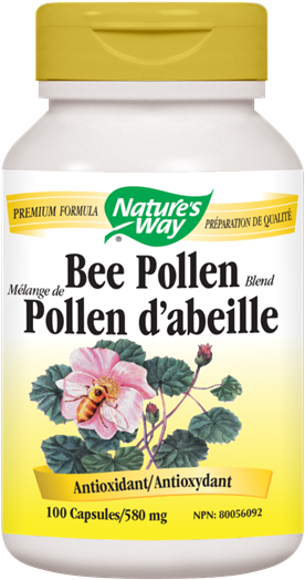 Bee Pollen Blend - Nature's Way Bee Pollen, 580 Mg, 100 Capsules (391x600), Png Download
