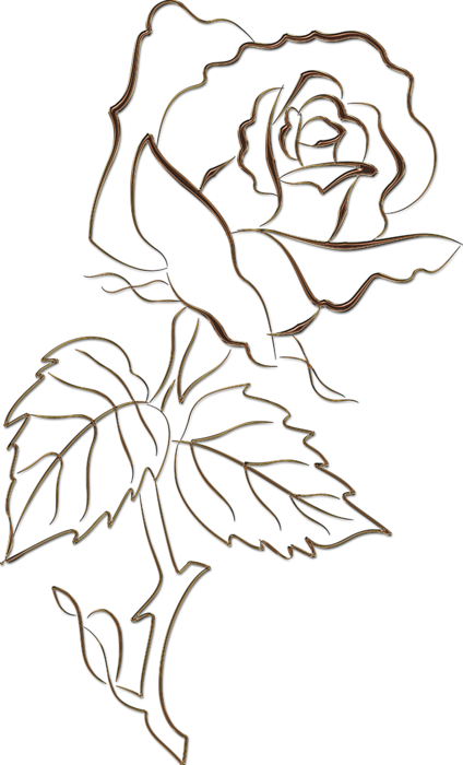 Fine Gold Flowers (424x700, 172kb) - Drawing (424x700), Png Download