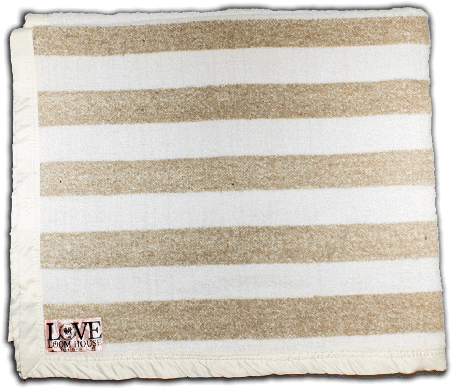 White & Tan Stripe Lap Blanket - Wool (1024x1024), Png Download