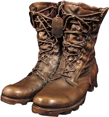 Military Combat Boots And Dog Tag Bronze Urn - Boots And Dog Tags (430x430), Png Download