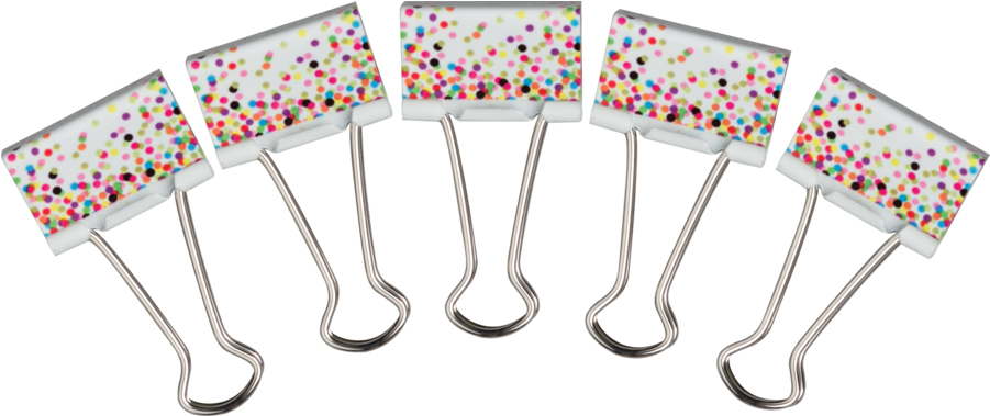 Confetti Medium Binder Clips - Office Supplies (900x900), Png Download