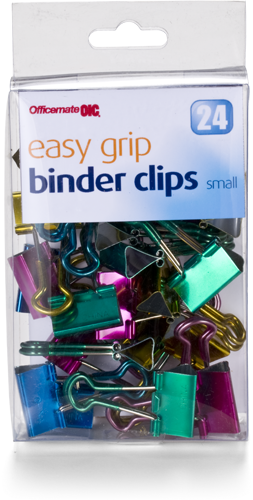 View Larger - Binder Clips, Easy Grip, Small - 24 Clips (253x500), Png Download