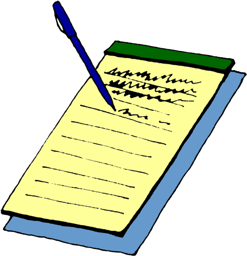 Signing, Legalpad - Pen And Pad Cartoon (500x520), Png Download