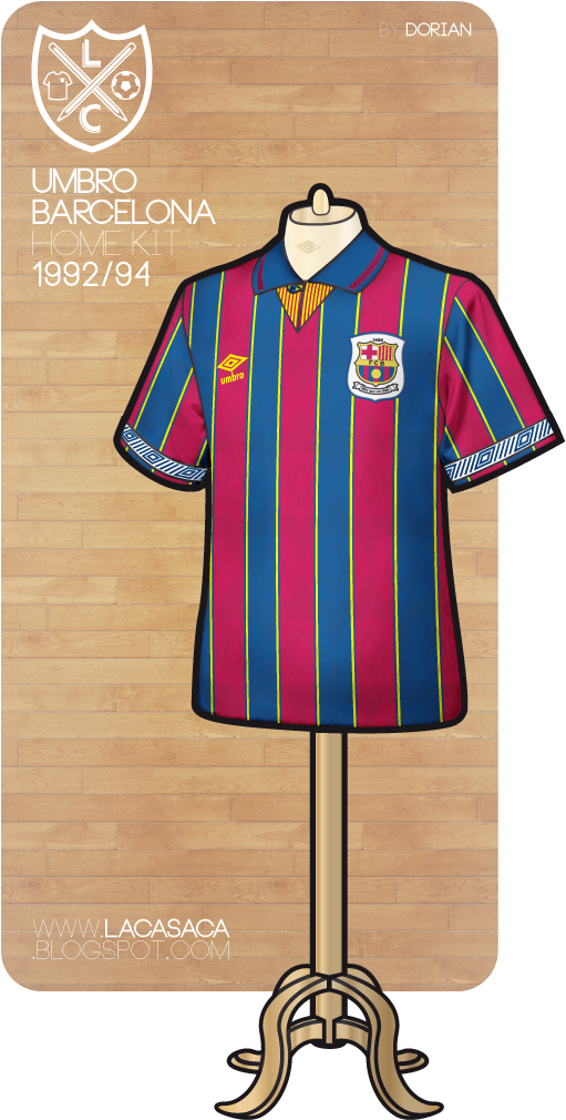 La Casaca Umbro Barcelona Fantasy Home Kit 1992/94 - Football (600x1068), Png Download