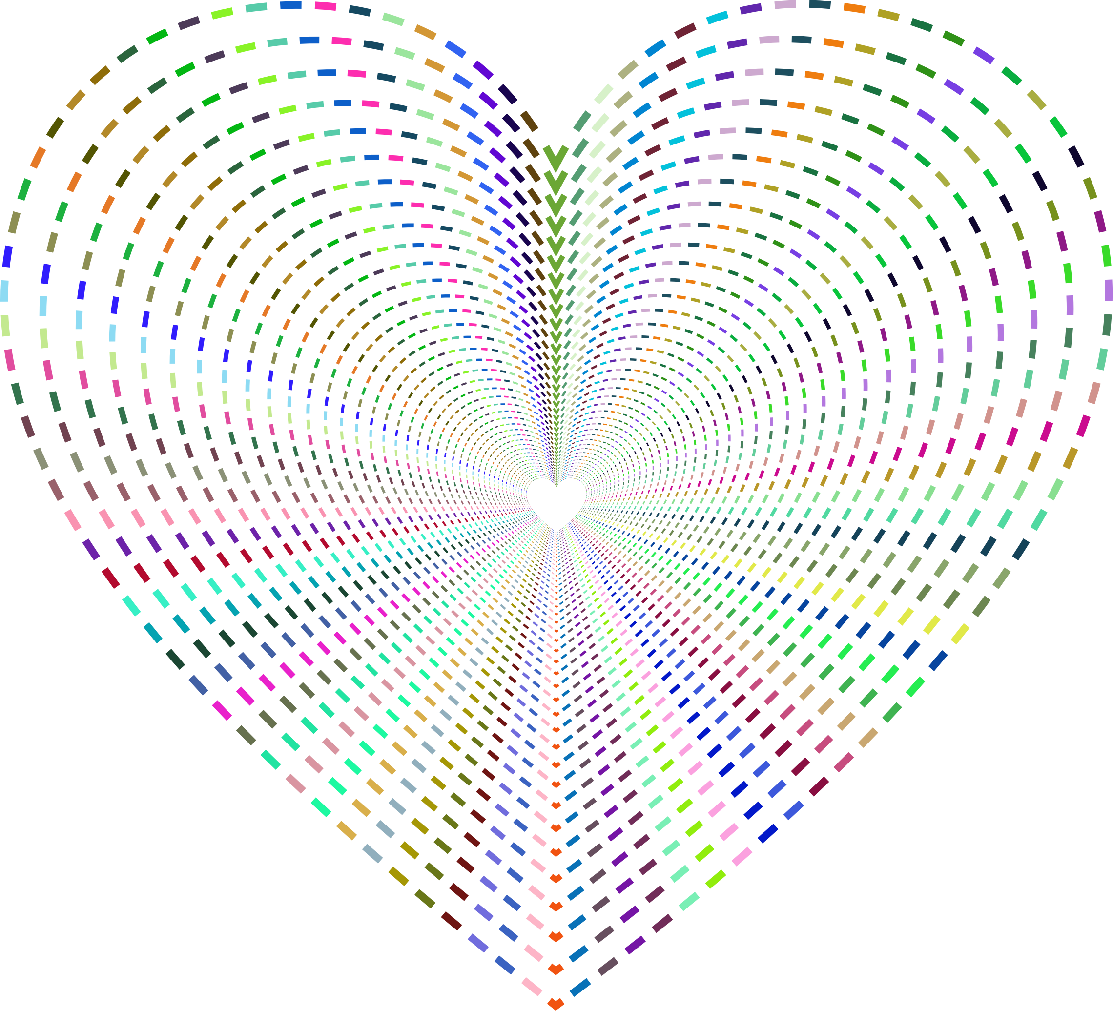 Dashed Line Art Heart Tunnel No Background Banner Freeuse - Halftone (2280x2071), Png Download