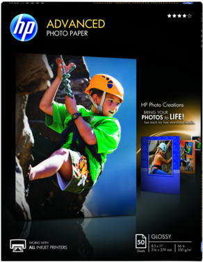 Hp Advanced Glossy Photo Paper-50 Sht/letter/8 - Hp Advanced Glossy Photo Paper-50 Sht/letter/8.5 X (573x430), Png Download
